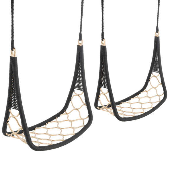 2 Balanços Suspenso Em Alumínio Bronze E Corda Náutica Para Á