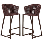 2 Banqueta Bali Em Alumínio E Corda Náutica Trama Original