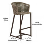 2 Banqueta Bali Em Alumínio E Corda Náutica Trama Original