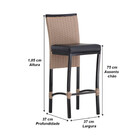 2 Banqueta Cannes Em Alumínio Corda Náutica Para Edícula, Bal