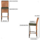 2 Banqueta Em Alumínio Roma Marrom Corda Náutica Tecido 13