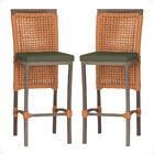 2 Banqueta Em Alumínio Roma Marrom Corda Náutica Tecido 13