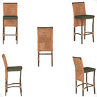 2 Banqueta Em Alumínio Roma Marrom Corda Náutica Tecido 13