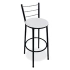 2 Banquetas Alta Epoxi Preto Branco