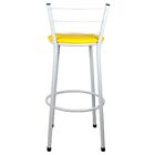 2 Banquetas Alta Para Cozinha Epoxi Branca Amarelo