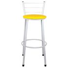 2 Banquetas Alta Para Cozinha Epoxi Branca Amarelo