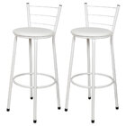 2 Banquetas Alta Para Cozinha Epoxi Branca Branco