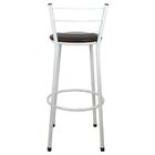 2 Banquetas Alta Para Cozinha Epoxi Branca Marrom