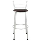 2 Banquetas Alta Para Cozinha Epoxi Branca Marrom