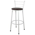 2 Banquetas Alta Para Cozinha Epoxi Branca Marrom