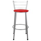 2 Banquetas Alta Para Cozinha Epoxi Cinza Vermelho