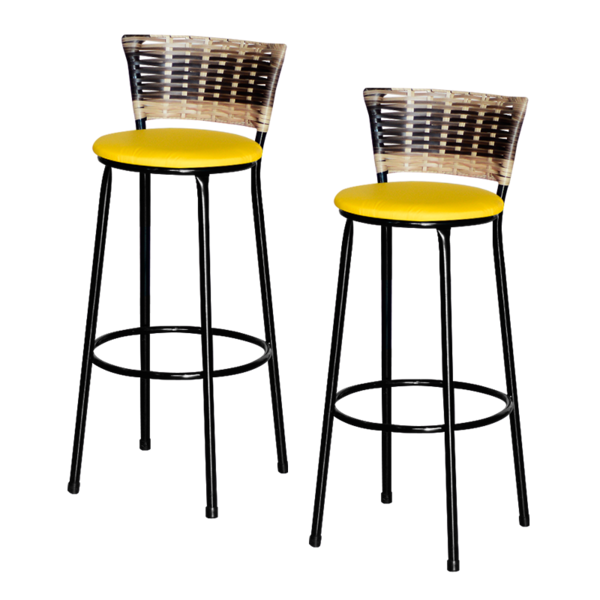 2 Banquetas Alta Para Cozinha Ratan Hawai Cappuccino Premium