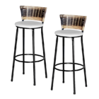 2 Banquetas Alta Para Cozinha Ratan Hawai Cappuccino Premium
