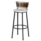 2 Banquetas Alta Para Cozinha Ratan Hawai Cappuccino Premium