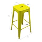 2 Banquetas Altas Ohome Em Aço - Estilo Tolix - Amarelo Indus