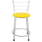 2 Banquetas Baixa Para Cozinha Epoxi Branca Amarelo