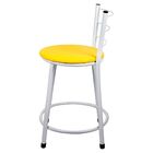 2 Banquetas Baixa Para Cozinha Epoxi Branca Amarelo