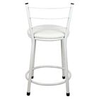 2 Banquetas Baixa Para Cozinha Epoxi Branca Branco