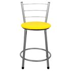 2 Banquetas Baixa Para Cozinha Epoxi Cinza Amarelo