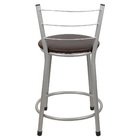 2 Banquetas Baixa Para Cozinha Epoxi Cinza Marrom