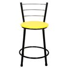 2 Banquetas Baixa Para Cozinha Epoxi Preta Amarelo