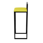 2 Banquetas Bistro Industrial Assento Estofado Amarelo