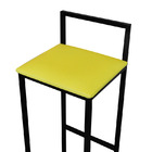 2 Banquetas Bistro Industrial Assento Estofado Amarelo
