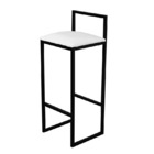 2 Banquetas Bistro Industrial Assento Estofado Branco