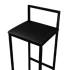 2 Banquetas Bistro Industrial Assento Estofado Preto