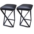 2 Banquetas De Cozinha Industrial Preto