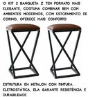 2 Banquetas Estrutura Ferro Baixa Marrom