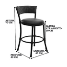 2 Banquetas Forts Baixa Fibra Sintética E Ferro Pintura Eletr