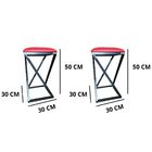 2 Banquetas Industrial Banquinho Vermelho