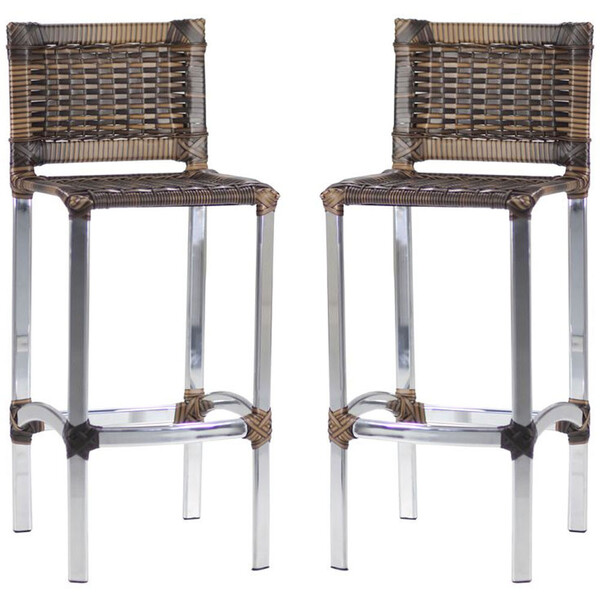 2 Banquetas Madri Em Alumínio Para Edícula Cozinha Balcão Áre