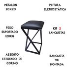 2 Banquetas Z Metalon Banco Preto