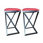 2 Banquinhos De Ferro Vermelho