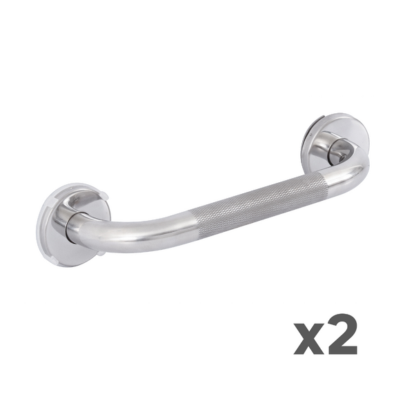 2 Barras de Apoio para Banheiro 30cm Aço Sensea