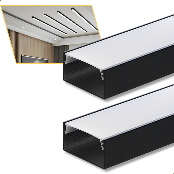 2 Barras Perfil De Led 20x10mm Sobrepor Alumínio Slim 1m