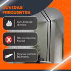 2 Barras Perfil Led Sobrepor All Black 17mm 1 Metro Para Fita