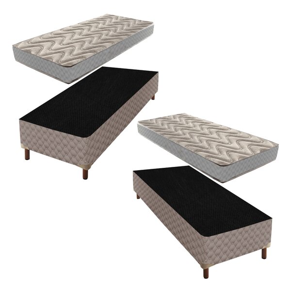 2 Bases Box Solteiro Galaxy 42x88x188cm com Kit Com 2 Colchõe
