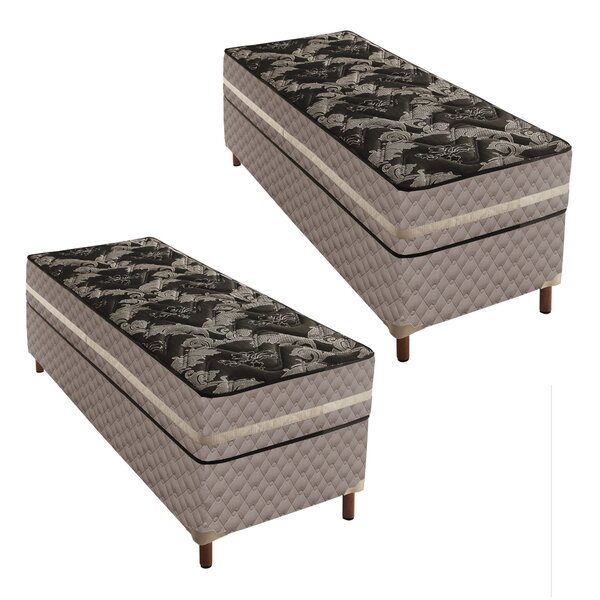 2 Bases Box Solteiro Galaxy 42x88x188cm com Kit Com 2 Colchõe