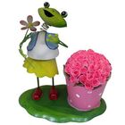 2 Bonecos De Ferro Sapo Casal Casa Flores Jardim Balde De Flo