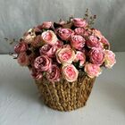 2 Buquês De Rosas Artificiais Pronto Para Arranjo Flor Rosa C