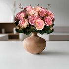 2 Buquês De Rosas Artificiais Pronto Para Arranjo Flor Rosa C