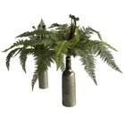 2 Buquês De Samambaias Artificiais Volumosas Idênticas Às Nat