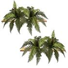 2 Buquês De Samambaias Artificiais Volumosas Idênticas Às Nat