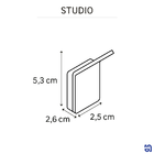 2 Cabides Zinco e Aço 5,3x2,5x2,56cm Studio Preto Sensea