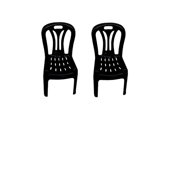 2 Cadeira Infantil De Plástico Preto Para Estudar Desenhar E