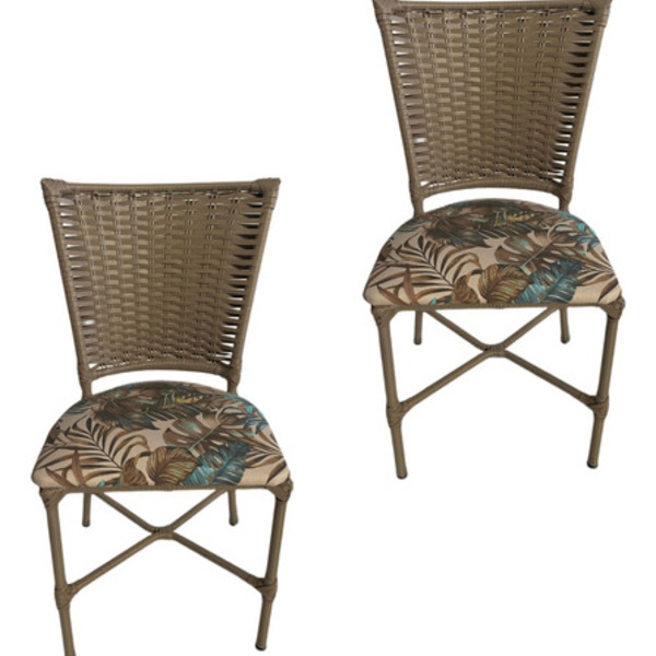 2 Cadeira Vivara Mesa Jantar Estofada Cozinha Fibra Sintética