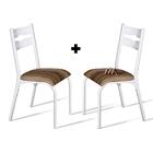 2 Cadeiras Aço Branco Capuccino Theo Shop Jm